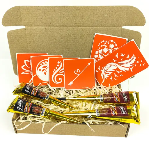 Набор хны с трафаретами для био-папа №3 henna-set-03