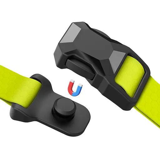 Ошейник для собак водостойкий Waudog Magnet с QR-паспортом магнитная пряжка-фастекс M Ш 20 мм Д 28-40 см лимонный - фото 2