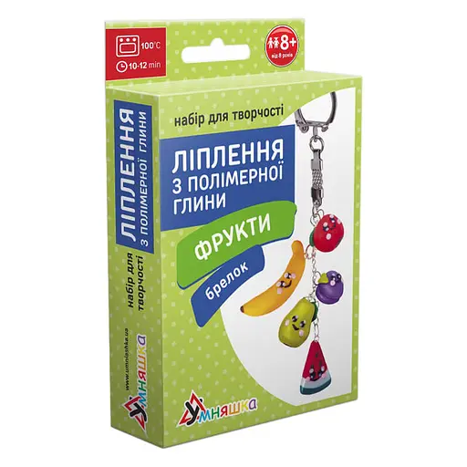 Набір для творчості. Ліплення з полімерної глини "Брелок Фрукти" (ПГ-003) PG-003 - фото 1