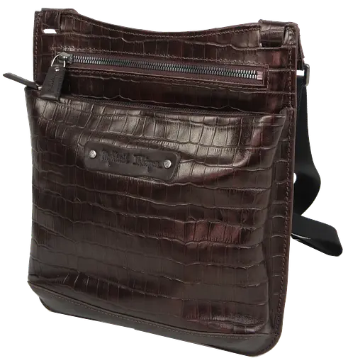 Мужская кожаная наплечная сумка коричневая Mykhail Ikhtyar sum0028766 - фото 1