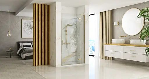 Душевые двери Rea Hugo 80 brushed gold REA-K8410 - фото 2