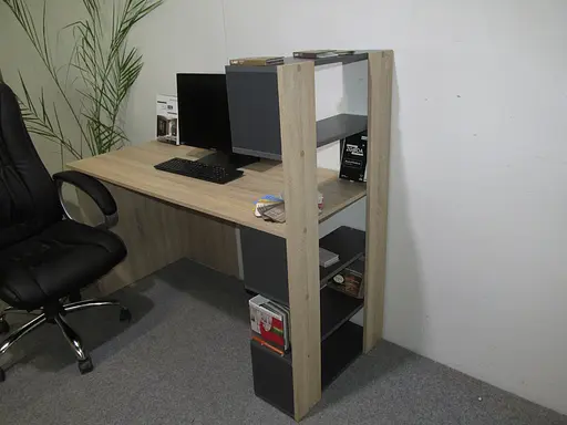 Cтіл комп'ютерний з полицями М-ЗОН Джеко 1416P правий Сонома/Німфея Альба (MZN-031029) - фото 5