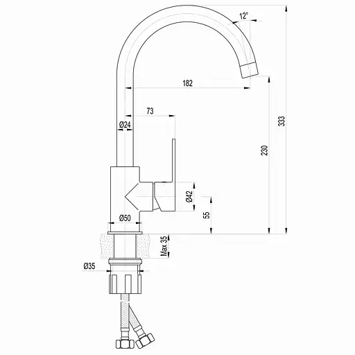 Змішувач для кухні TOPAZ CORSICA TC 8809-H48 - фото 4