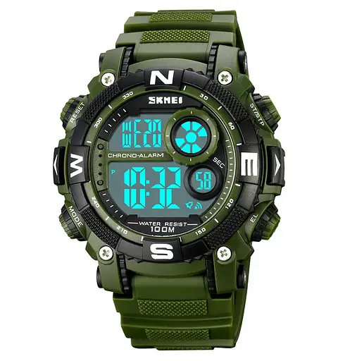 Чоловічий наручний кварцовий годинник Skmei 1887 (Зелений) - фото 3
