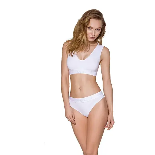Трусики-бразилиана из хлопка Passion PS005 Panties white L - фото 5