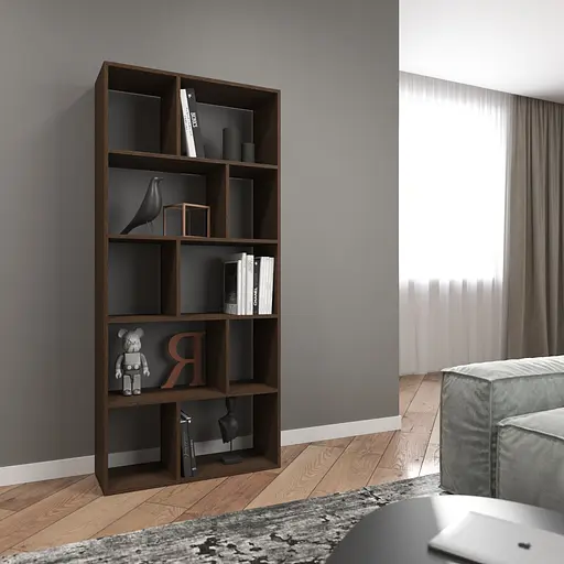 Книжная полка стеллаж Vays D-1 на 10 ячеек ЛДСП 80x30x178 см для дома гостиной офиса - фото 7