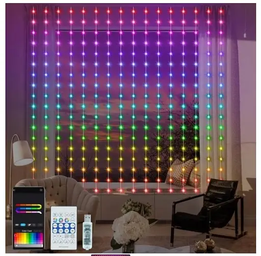 Умная гирлянда-штора SunLamp 3х3 м RGB интеллектуальное программирование управление приложение Control Smart - фото 2