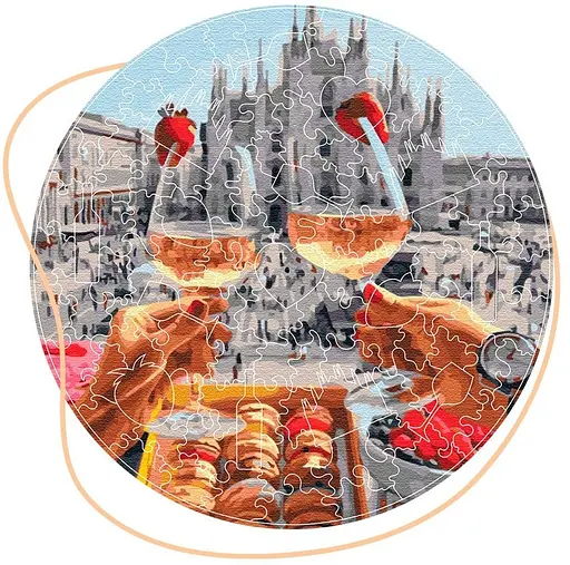 Дерев’яний пазл в коробці Сніданок в Мілані - фото 1