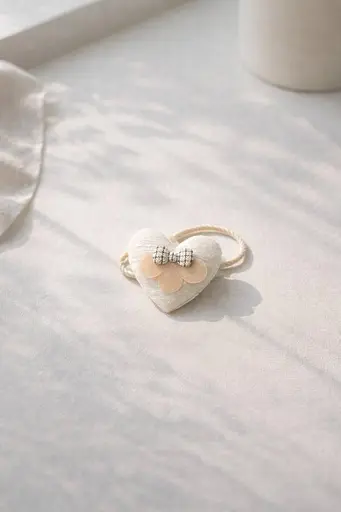 Набір декоративних гумок для волосся з м'якими сердечками та бантиками 20 шт. - фото 3