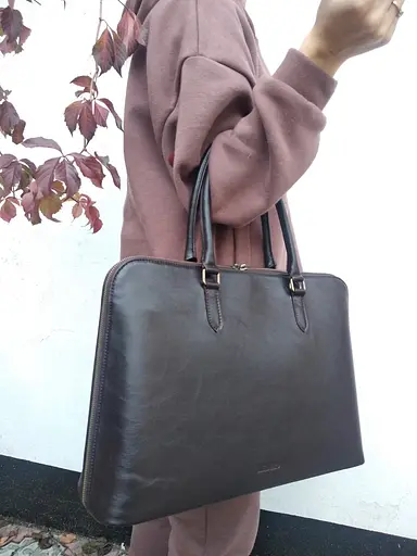 Женская кожаная сумка Newery 41.5х29.5х12 см sum0023160 - фото 2