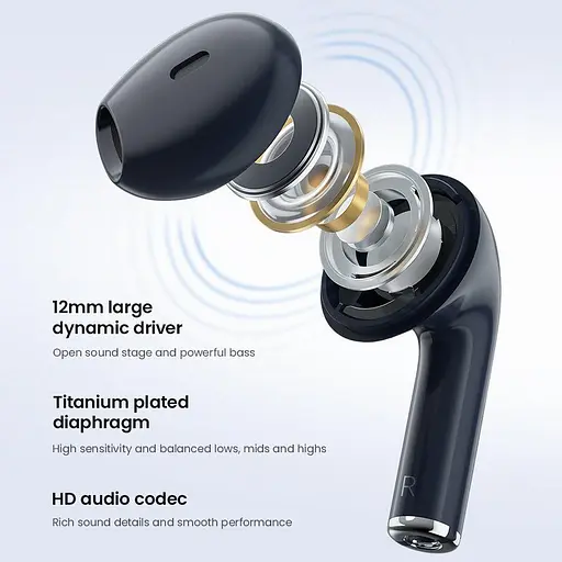 Беспроводные наушники Haylou X1 2023 TWS, IPX4, ENC, BT5.3, 35mAh, 300mAh, 5.5h, Earbuds black EU - фото 2