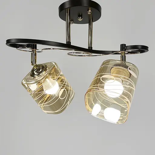 Коричневая люстра на 2 плафона с регулировкой в ​​корпусе 46 см Ст. 7182/2A CF+FGD | Line F - фото 2