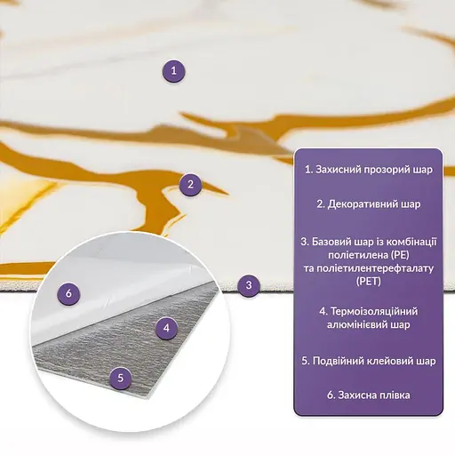 Самоклеящаяся стеновая PET плитка в рулоне 1200х3000х2мм SW-00002671 - фото 2