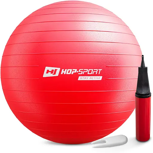 Фитбол Hop-Sport 65см красный + насос 2020 - фото 2