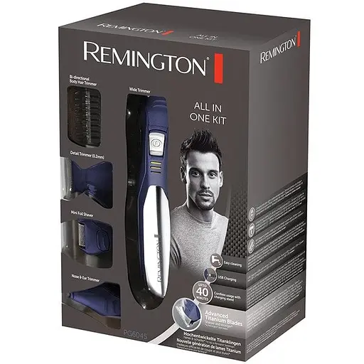 Набор для стрижки Remington All in one kit, для бороды, усов, головы и тела, сеть+акум., насадок-11, титан. - фото 2