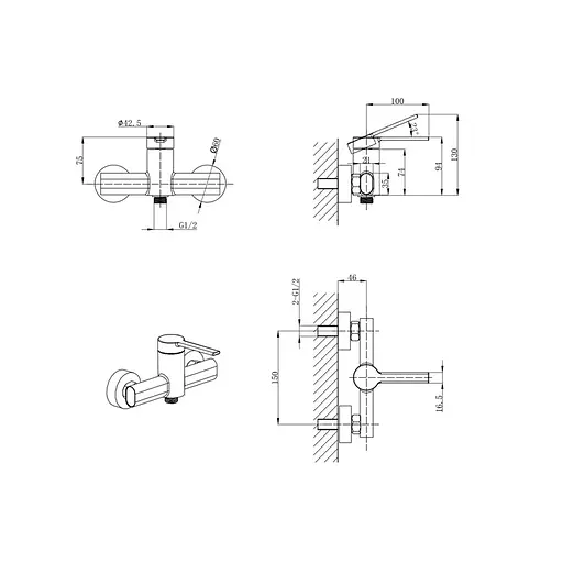 Смеситель для гигиенического душа наружного монтажа Mixxus Lord 024 graphite MI7136, Графит - фото 2