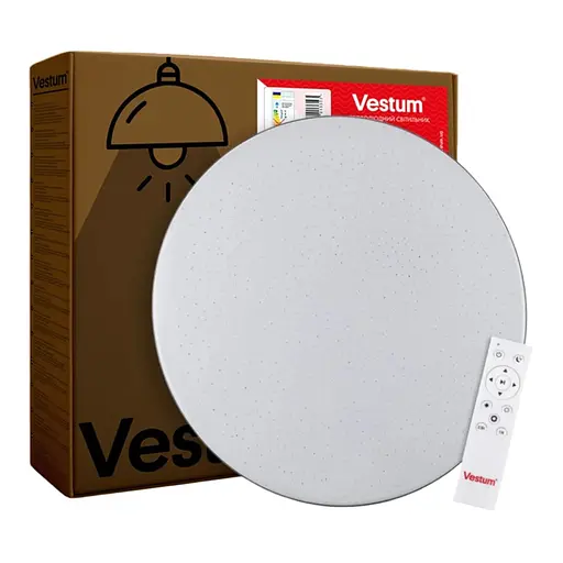 Cвітильник SIMPLE зоряне небо 72W 375*60мм 3000К- 6500К 5600Lm з пультом срібло