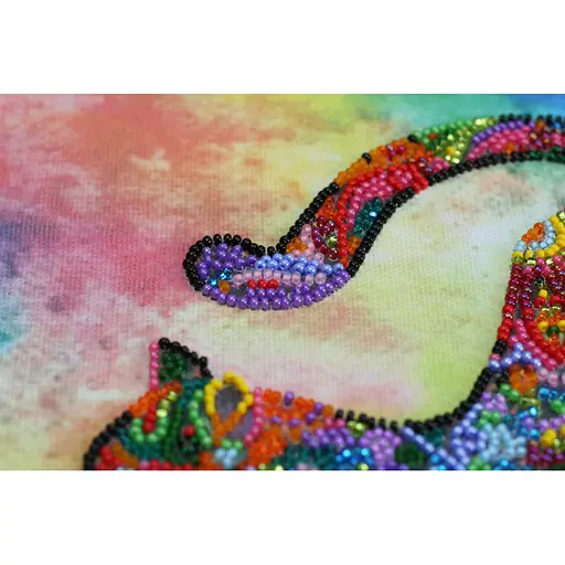 Набор-миди для вышивки бисером "Играющий котенок" AMB-060 20х20 см - фото 2