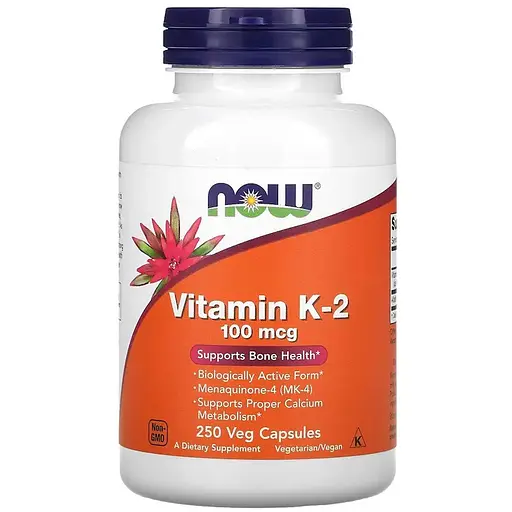Витамины и минералы NOW Vitamin K2 100 mcg, 250 вегакапсул - фото 1