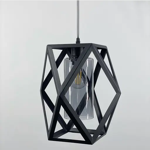 Світильник в геометричному металевому корпусі Line.F Колір плафона Янтарний - фото 5