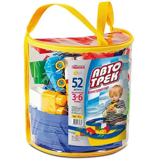 Конструктор детский Автотрек Юніка 70682 52 детали рюкзак - фото 1