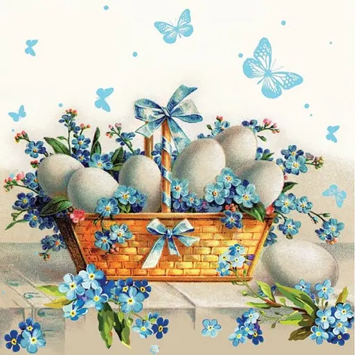 Серветки паперові Silken пасхальні Кошик 33 x 33 см 18 шт. - фото 1