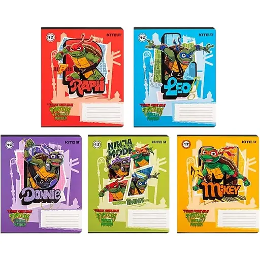 Набор тетрадей Kite TMNT Mutant Mayhem 12 листов в линию 25 шт. (NT24-234)