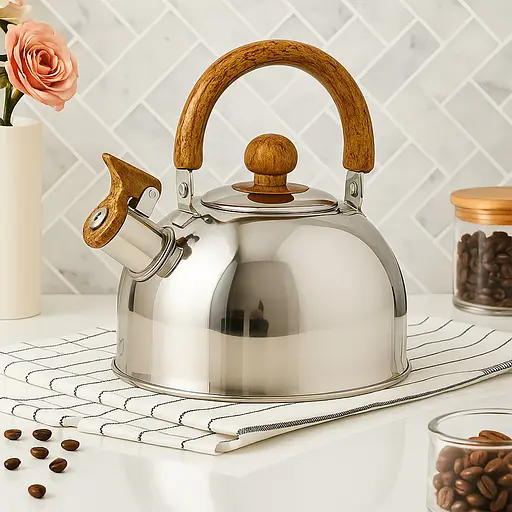 Чайник со свистком и крышкой 2.0 л из нержавеющей стали ZB001/2, Zauberg Серебристый 87613 - фото 2