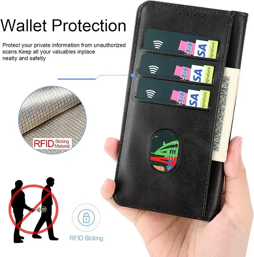 Чохол для мобільного телефону ZYIMOU для iPhone 13, чохол із захистом екрану, шкіряний чохол з функцією підставки та слотом для ка - фото 4