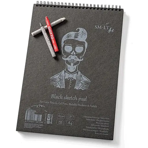 Альбом для рисунка SM-LT Art Authentic на спирали А4 165г/м2 30л черная бумага - фото 2
