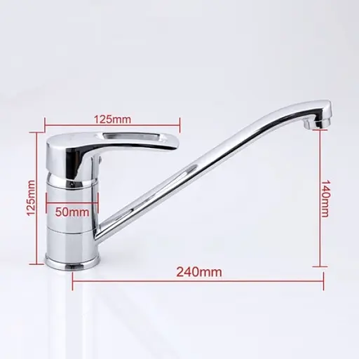 F4966 Змішувач для кухні латунь гайка картридж Ø40 Frap Хром - фото 2