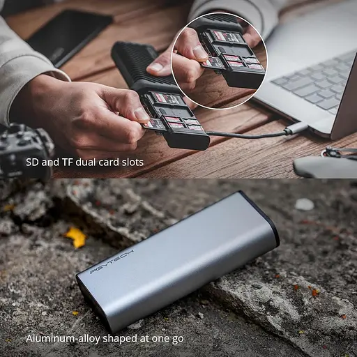 PGYTECH CreateMate Високошвидкісний зчитувач карток пам'яті Type-C USB 3.1 SD/Micro SD Card Reader для професійних фотографів - фото 5