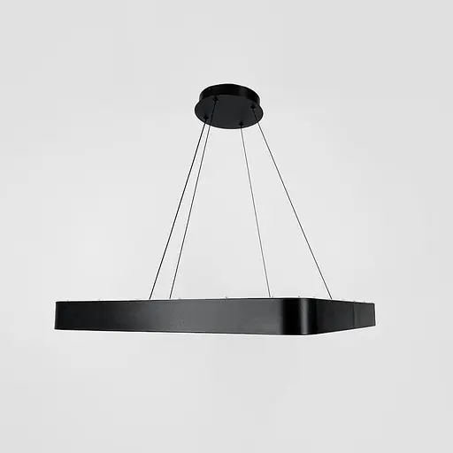 LED люстра підвісна в чорному квадратному корпусі 58х58х6,5 см | Line F | Арт. MJ312-600 BK - фото 4