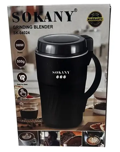 Электрическая кофемолка ​​​​​​​Sokany SK-04024 для дома  300Вт роторный измельчитель кофейных зерен Черный - фото 4