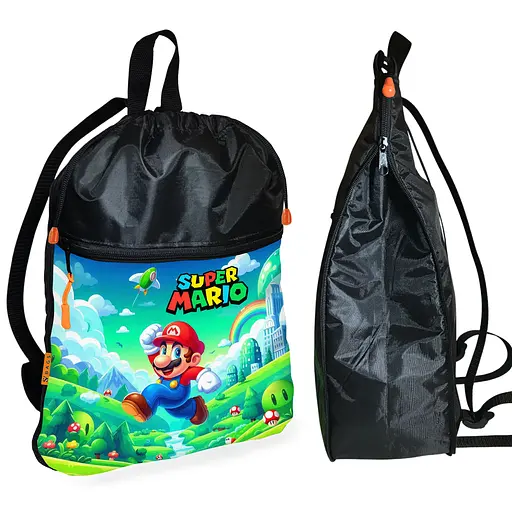 Рюкзак-мешок для обуви,спортивной формы Супер Марио "Super Mario" детская сумка для сменки (01313)