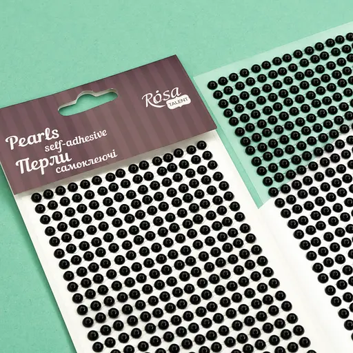 Перлини самоклеючі Чорні 5мм 375шт Rosa Talent - фото 4