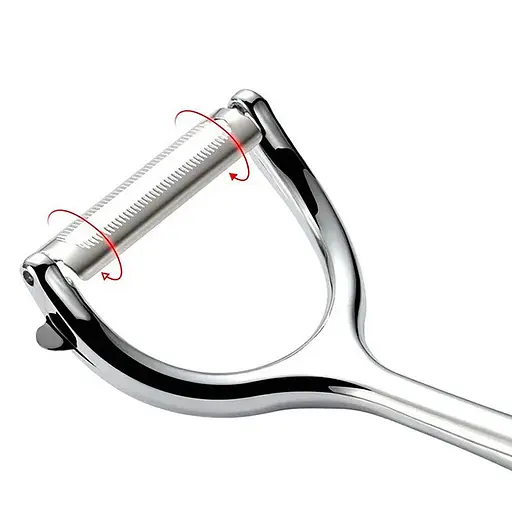 Ніж економка овочечистка для тонкого чищення овочів та фруктів з ультрагострим лезом та ергономічною ручкою, Kitchen Master Сріблястий 87300 - фото 5