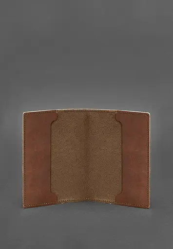 Кожаная обложка для удостоверения офицера 9.0 светло-коричневая Crazy Horse - фото 3