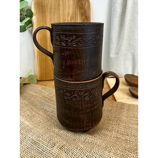 Кухоль 1 л керамічний (глиняний) різьблений Декор - фото 8