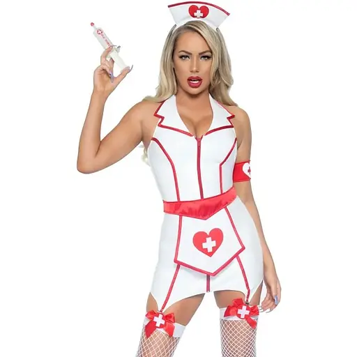 Вініловий костюм медсестри Leg Avenue Vinyl ER Hottie XL