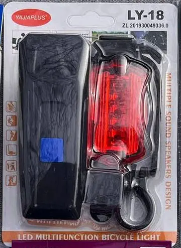 Вело набор фара передняя + задняя + сигнал LY-18 велосипедный фонарь и габарит мигалка стоп ААА - фото 4