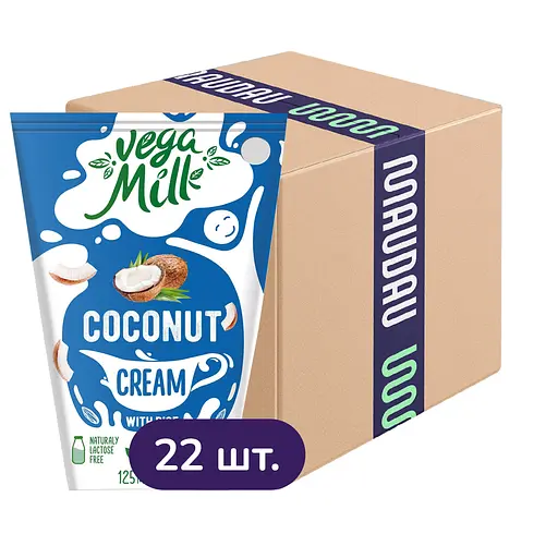 Упаковка кокосових вершків Vega Milk з рисом ультрапастеризовані 2.75 л (125 мл х 22 шт.)