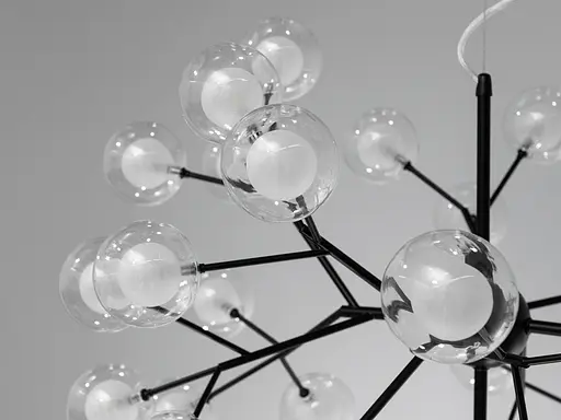 Чарівна люстра "Світлячок" від українського виробника, 45 ламп, чорна - фото 4