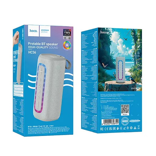 Портативная Bluetooth колонка Hoco HC36 Brocade sports BT speaker Серый - фото 2