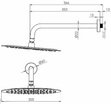 Душова система прихованного монтажу Volle Sistema R cepillado níquel 1585.090102 - фото 2