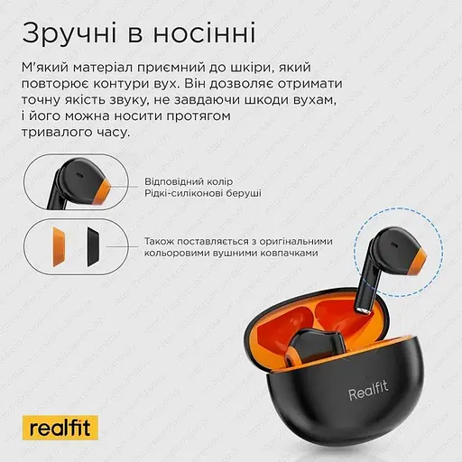 Навушники бездротові Realfit TWS із шумозаглушенням F2 - фото 2