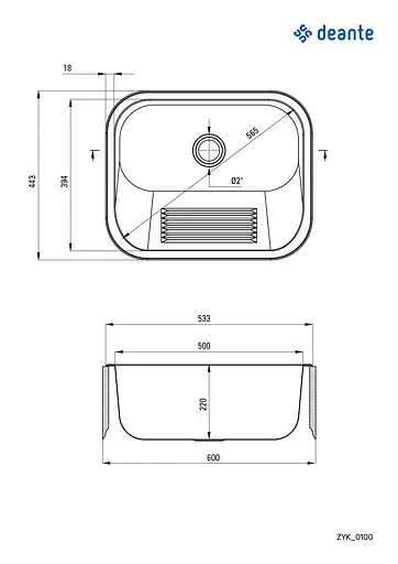 Мойка кухонная Deante Household ZYK_0100 - фото 5
