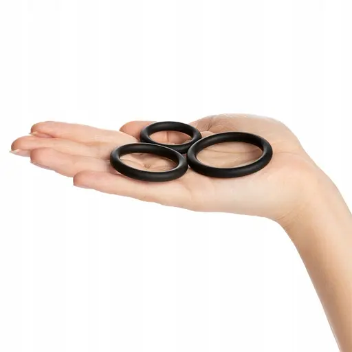 Набор эрекционных колец You2Toys Cock Ring Set 3 шт. черный - фото 4