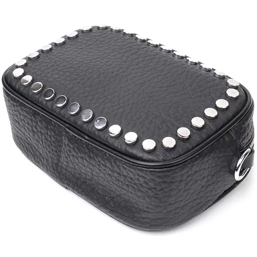 Сумка Vintage декорированная металлическими кнопками из натуральной кожи 20х14х6.5 см sum0029055 - фото 7