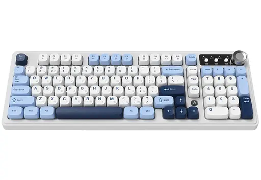 Клавіатура ігрова бездротова Ajazz AF-BGY-98 Plus White-Blue 2.4G/Bluetooth/USB - фото 4